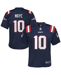 Big Boys and Girls Nike Drake Maye Navy New England Patriots Player Game Jersey