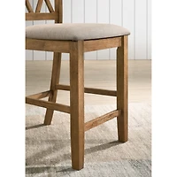 Streamdale Fabric Upholstered Counter Height Dining Chairs, Set of 2, Tan