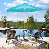 Aoodor 9FT Outdoor Patio Market Umbrella Aluminum Frame with Push Button Tilt Crank and 8 Steel Ribs, Uv Protection Waterproof
