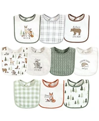 Hudson Baby Unisex Baby Cotton Bibs, Forest Animals, One Size