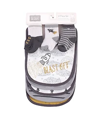 Hudson Baby Infant Cotton Bib and Sock Set 5pk