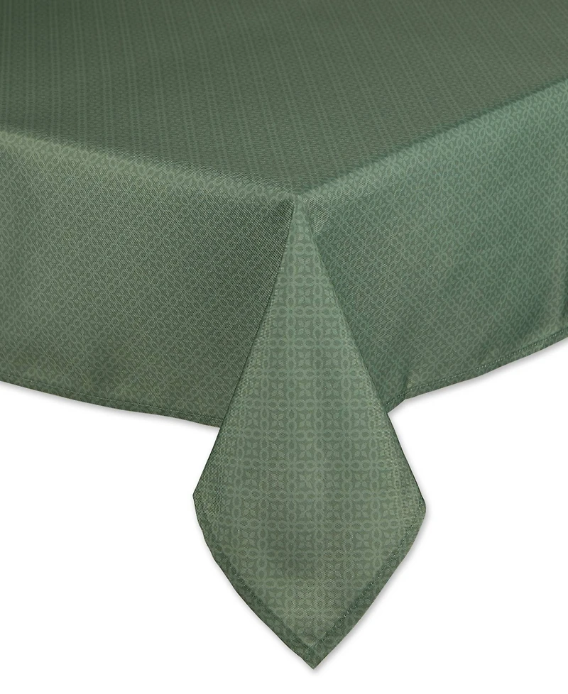 Design Imports Tonal Lattice Print Outdoor Tablecloth, 60x84 Inches