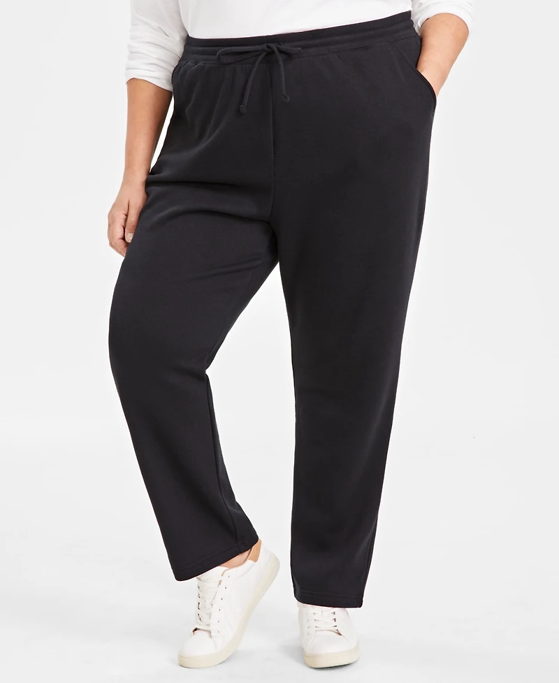 Style & Co Women's Mid-Rise Drawstring-Waist Fleece Pant, Created for Macy's