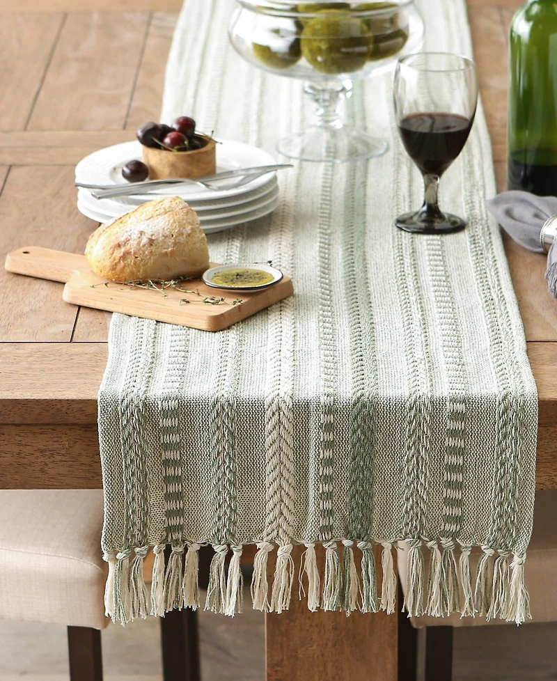 Design Imports Braided Stripe Table Runner