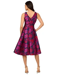 Adrianna Papell Women's Floral Jacquard High-Low-Hem Dress