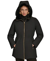 Donna Karan New York Women's Faux-Fur-Collar Short Puffer Coat