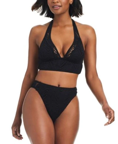 Bar Iii Womens Longline Halter Bra Bikini Top High Waist Bottoms Created For Macys