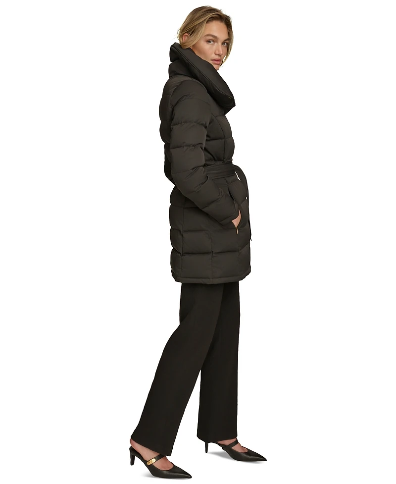 Donna Karan New York Women's Belted Asymmetric Puffer Coat