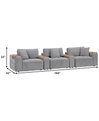 Nycolle 5-Pc. Modular Fabric Sectional with 2 Consoles, Created for Macy's