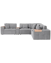 Nycolle 7-Pc. Modular Fabric L-Shape Sectional with 2 Consoles, Created for Macy's