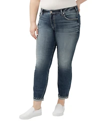 Silver Jeans Co. Plus Boyfriend Mid Rise Slim Leg Luxe Stretch
