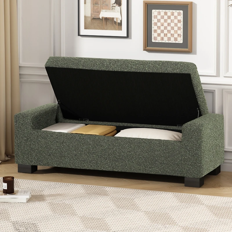 Streamdale Stylish Fabric Storage Ottoman with Flip-Lid Top