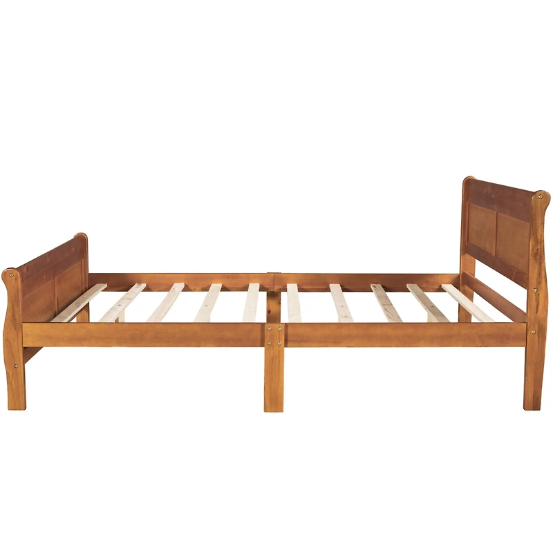Streamdale Queen Wood Platform Bed With Headboard And Wooden Slat Support