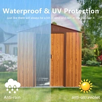 Streamdale 6x6 Metal Storage Shed with Wood Grain Horizontal Siding