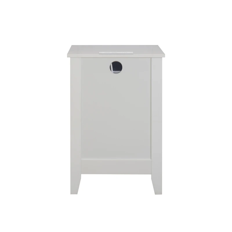 Streamdale Modern White 3-Drawer Nightstand with Usb Charging