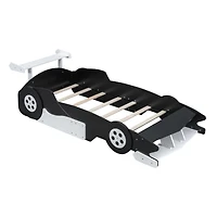 Streamdale Twin Race Car-Shaped Platform Bed With Wheels, Red