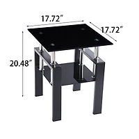 Streamdale 2-Layer Tempered Glass End Table