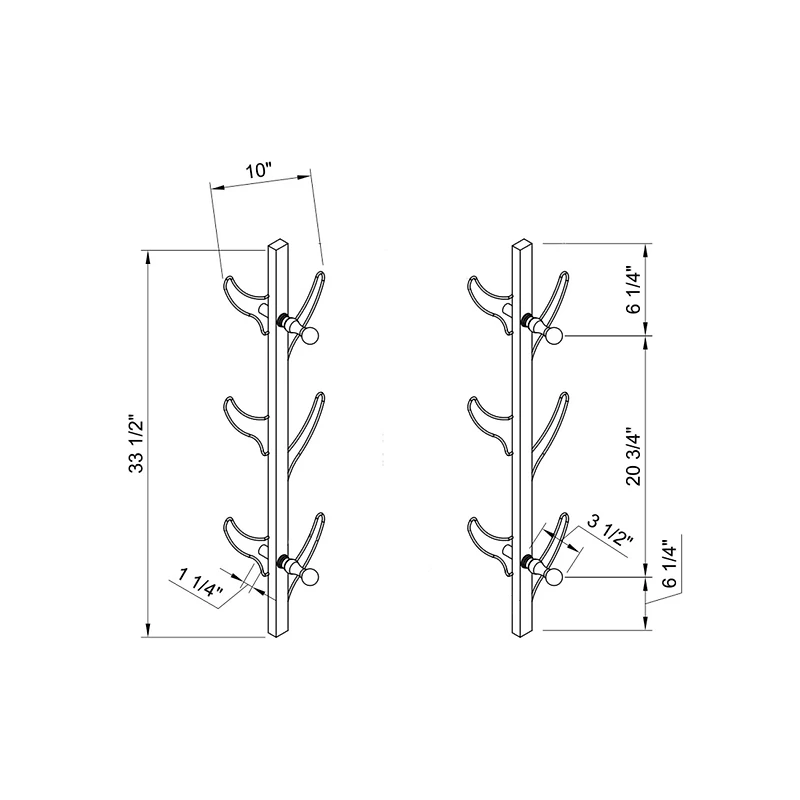 Coat Hat Rack Silver