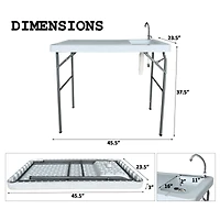 Simplie Fun Outdoor Fish And Game Cutting Cleaning Table with Sink And Faucet