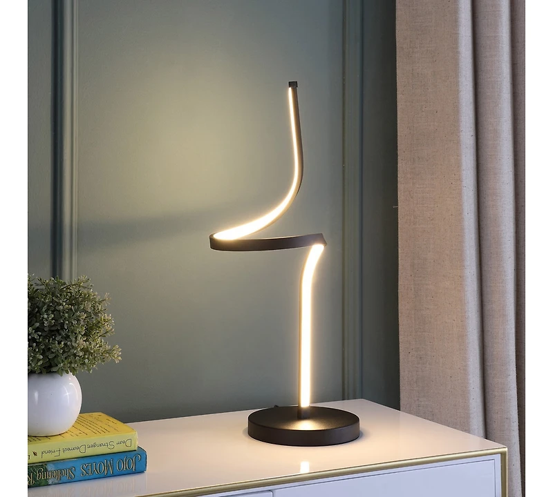 Streamdale 22" In Led Apollo Spiral Curved Tube Modern Table Lamp
