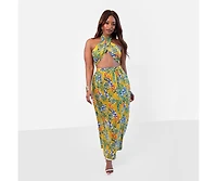 Rebdolls Plus Bon Voyage Tropical Print Skater Skirt