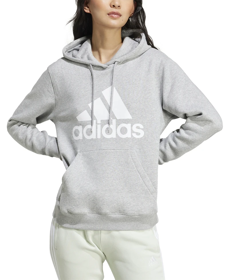 adidas Women's Big Logo Fleece Hooded Sweatshirt