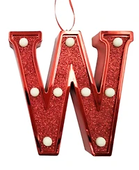 Ganz Light Up Initial Red Glitter Ornament