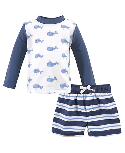 Hudson Baby Boys Swim Rashguard Set, Space, 12-18 Months