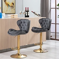 Streamdale Chrome Swivel Bar Stools with Adjustable Lift
