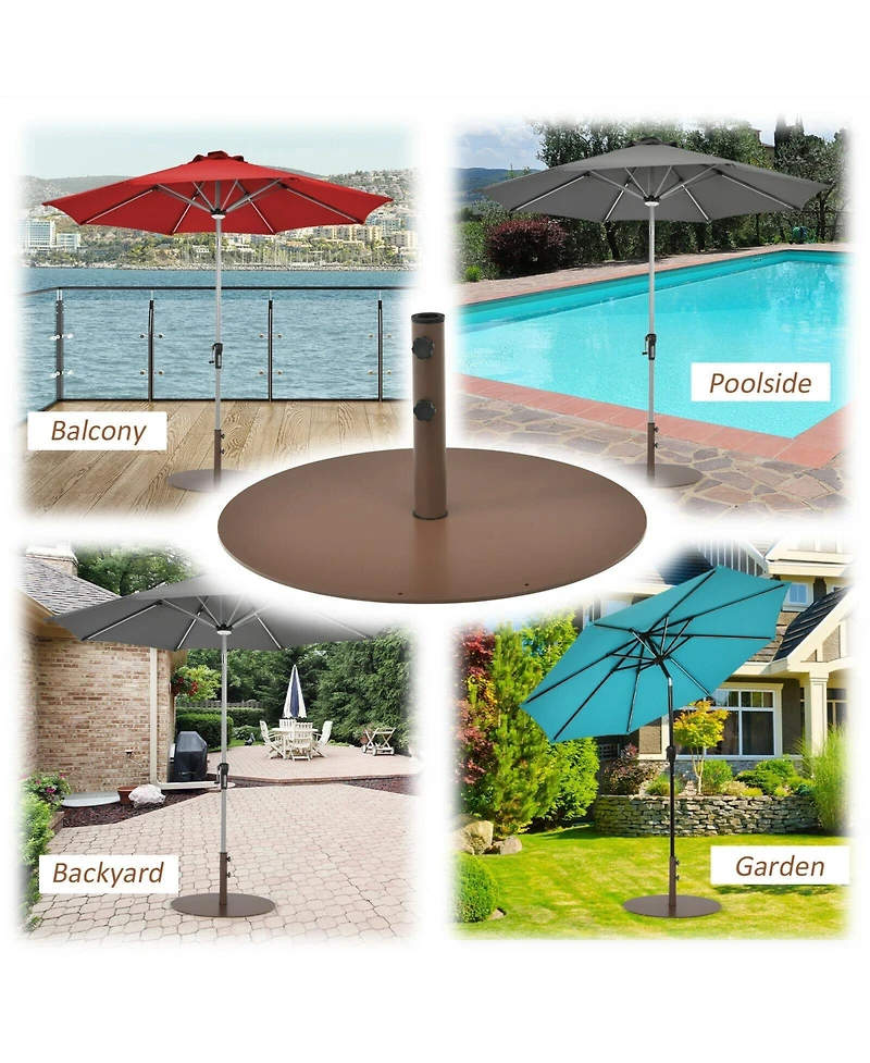 Slickblue 29.5 Inch Outdoor Steel Umbrella Base Stand for Backyard and Poolside