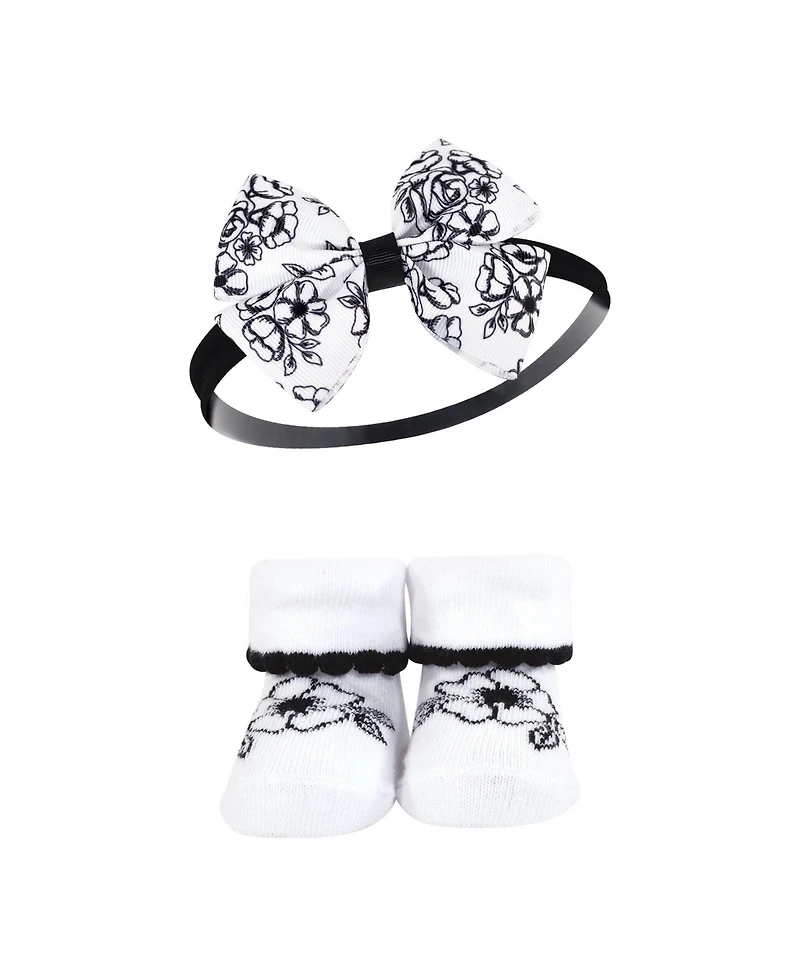 Hudson Baby Girls 8Pc Headband and Socks Set