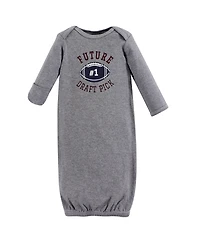 Hudson Baby Boys Unisex Cotton Gowns, Moose Wonderful Time, Preemie/Newborn