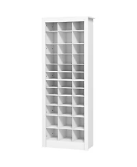 Homcom Shoe Cabinet with 3 Height Types for 36 Pairs of Shoes, White