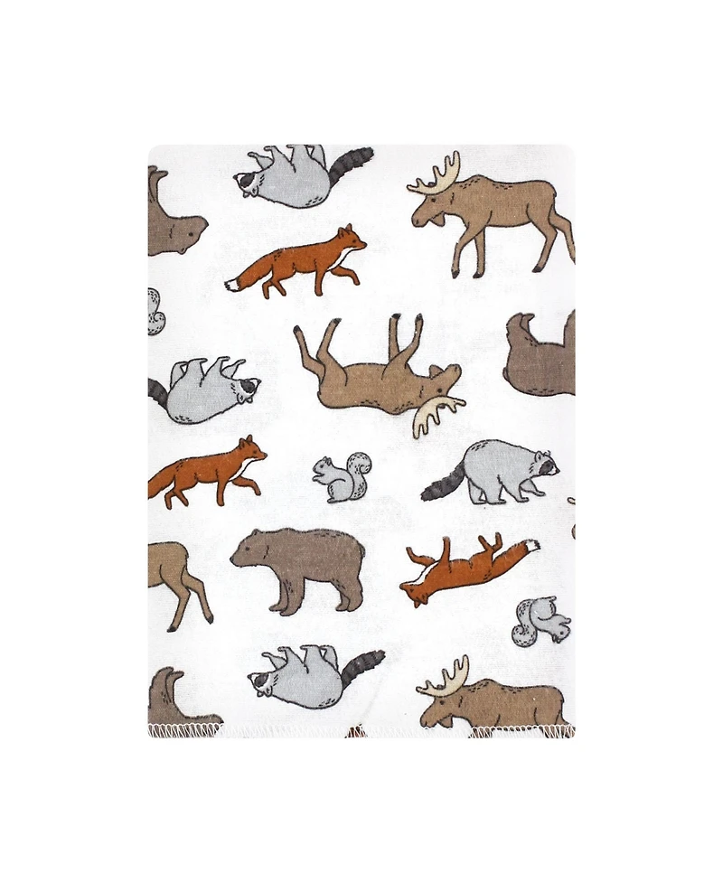 Hudson Baby Boys 12 Pack Cotton-Poly Flannel Burp Cloths