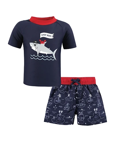 Hudson Baby Boys Swim Rashguard Set, Lobster