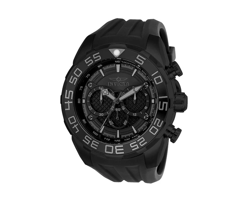 Invicta Men's Speedway Quartz Multifunction Black Dial Silicon Watch
