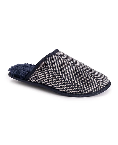 Muk Luks Men's Gavin Scuff Slippers, Dark Sapphire, Small