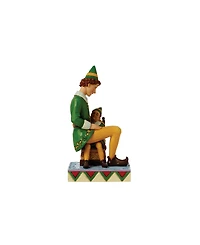 Jim Shore Buddy The Elf Sitting on Papa Elf Figurine