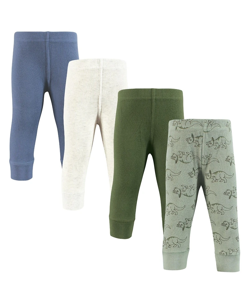 Hudson Baby Boys Thermal Tapered Ankle Pants 4pk, Football, 0-3 Months