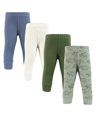 Hudson Baby Boys Thermal Tapered Ankle Pants 4pk, Football, 0-3 Months