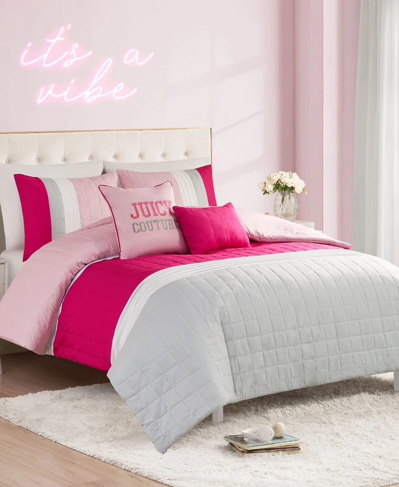 Juicy Couture Color Block Stripe 5-Pc. Comforter Set