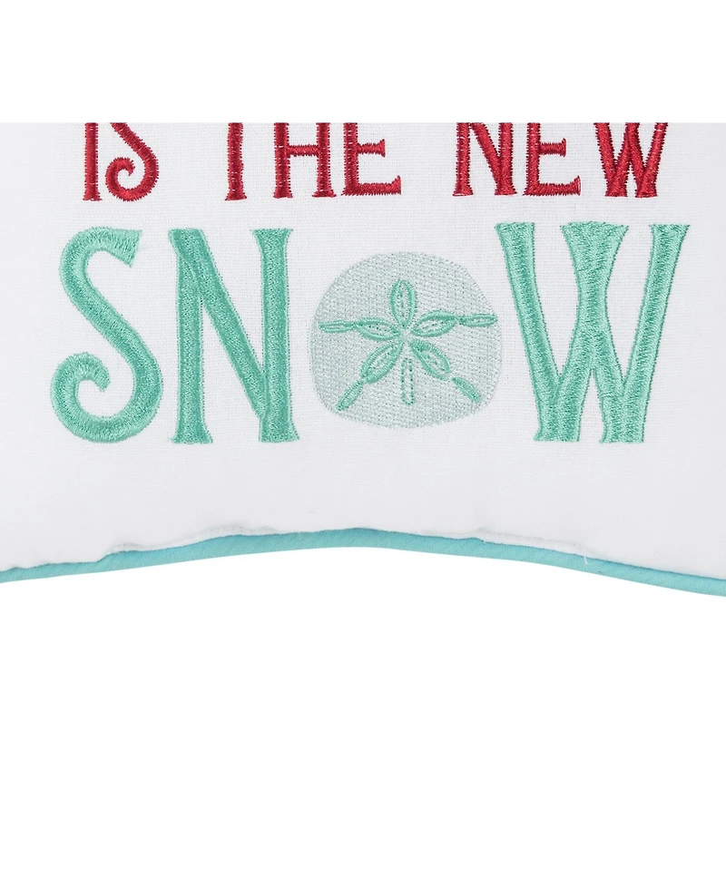 Sand Is The New Snow Small Christmas Accent Pillow, 10" x 10"
