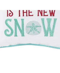 Sand Is The New Snow Small Christmas Accent Pillow, 10" x 10"