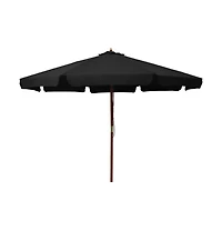 Garden Parasol with Wooden Pole 129.9" Black