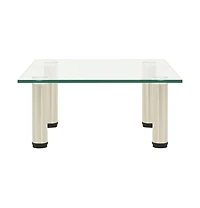 vidaXL Tv Stand Transparent 15.7"x13.8"x6.7" Tempered Glass