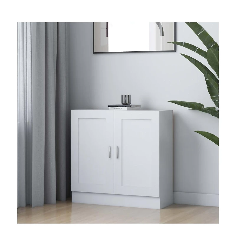 Book Cabinet White 32.5"x12"x31.5" Engineered Wood