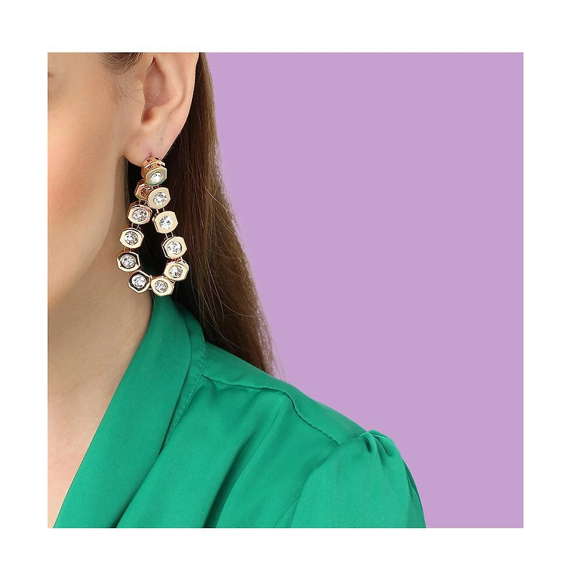 Sohi Women's Crystal Drop Earrings