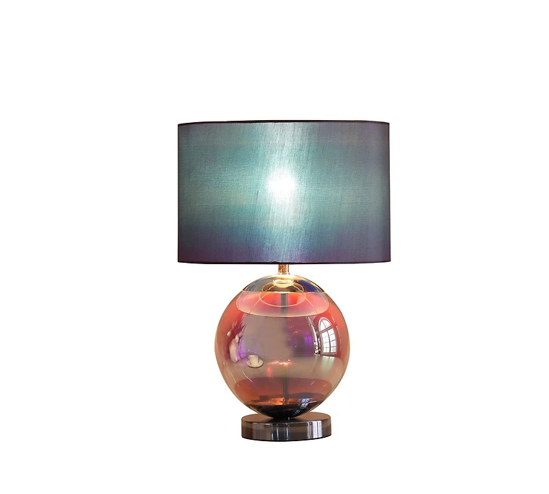 Streamdale 18.75-Inch Artie Orb Iridescent Chrome Table Lamp