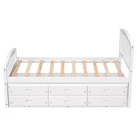 Streamdale Twin Size Platform Storage Bed Solid Wood Bed With 6 Drawers