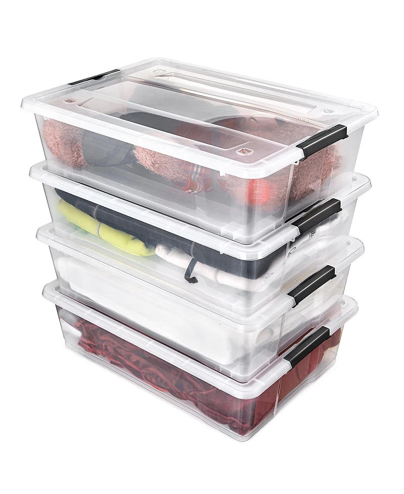 Sorbus 4 Pack 40qt Underbed Bins with Lids and Handles